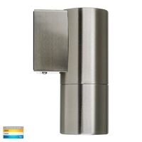 Piaz Stainless Steel TRI Colour Fixed Down LED Wall Pillar Light
