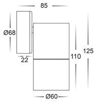 Tivah Solid Brass Graphite Coloured TRI Colour Fixed Down Wall Pillar Lights