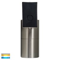 Piaz Stainless Steel TRI Colour Single Adjustable LED Wall Pillar Light