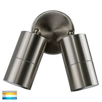 Fortis Stainless Steel TRI Colour Double Adjustable Wall Pillar Light