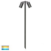 Tivah Antique Brass TRI Colour Double Adjustable LED Bollard Spike Light