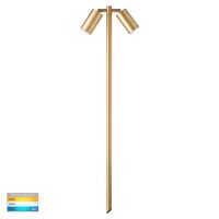 Tivah Solid Brass TRI Colour Double Adjustable LED Bollard Spike Light