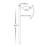 Mini Tivah Black MR11 Single Adjustable LED Bollard Spike Light