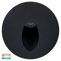 Reces Black Round TRI Colour Recessed LED Step Light