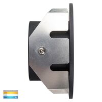 Reces Black Round TRI Colour Recessed LED Step Light