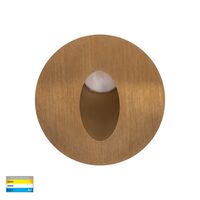 Mini Reces Brass Round TRI Colour Recessed LED Step Light
