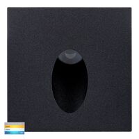 Reces Black Square TRI Colour Recessed LED Step Light