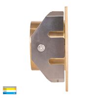 Reces Brass Square TRI Colour Recessed LED Step Light