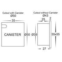 Mini Reces Brass Square TRI Colour Recessed LED Step Light