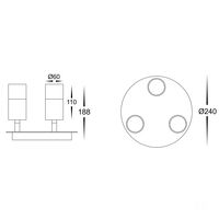 Tivah Titanium Aluminium 3 Light Round Plate