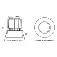 Prime Black Fixed Deep RGBCW WIFI LED Downlight