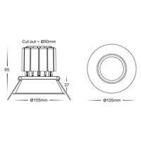 Prime Black Fixed Deep RGBCW WIFI LED Downlight