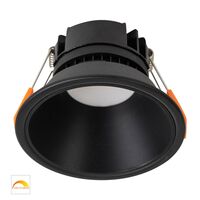 Gleam Black with Black Insert Fixed Dim to Warm LED Downlight