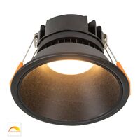 Gleam Black with Black Insert Fixed Dim to Warm LED Downlight
