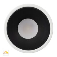 Gleam White with Black Insert Fixed Dim to Warm LED Downlight