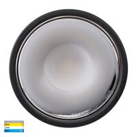 Gleam Black with Chrome Insert Tri Colour Fixed Deep LED Downlight