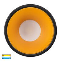 Gleam Black with Gold Insert Tri Colour Fixed Deep LED Downlight