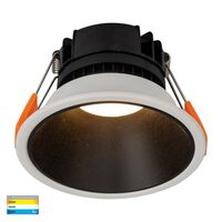 Gleam White with Black Insert Tri Colour Fixed Deep LED Downlight