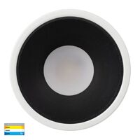Gleam White with Black Insert Tri Colour Fixed Deep LED Downlight