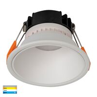 Gleam White with White Insert Tri Colour Fixed Deep LED Downlight