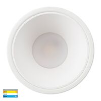 Gleam White with White Insert Tri Colour Fixed Deep LED Downlight