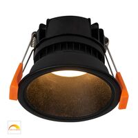 Gleam Black with Black Insert Fixed Dim to Warm LED Downlight