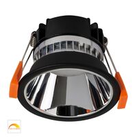 Gleam Black with Chrome Insert Fixed Dim to Warm LED Downlight