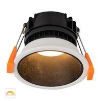 Gleam White with Black Insert Fixed Dim to Warm LED Downlight