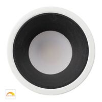 Gleam White with Black Insert Fixed Dim to Warm LED Downlight
