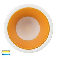Gleam White with Gold Insert Tri Colour Fixed Deep LED Downlight