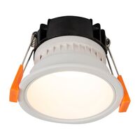 Gleam White with White Insert Fixed Dim to Warm LED Downlight