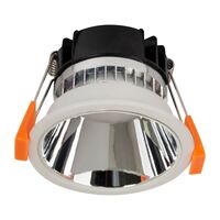 Gleam White with Chrome Insert Fixed Dim to Warm LED Downlight