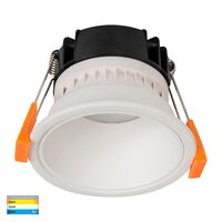 Gleam White with White Insert Tri Colour Fixed Deep LED Downlight