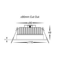 Ora Black Fixed LED Downlight