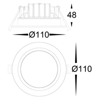 Polly Polycarbonate Black Fixed LED Downlight
