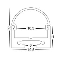 Silver Aluminium Profile with Rounded Diffuser