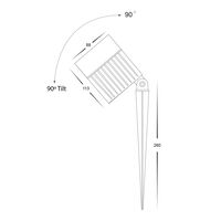 Oasis Black 24w LED Garden Spike Light