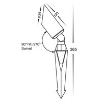 Shawl Antique Brass 5w LED Garden Spike Light