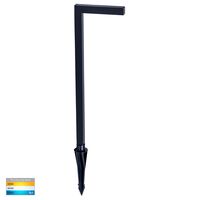 Nedia Square 7w Tri Colour Aluminium Black Garden Spike Light