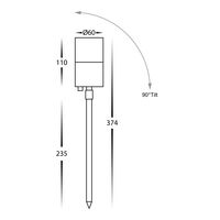 Tivah Antique Brass TRI Colour LED Garden Spike Light