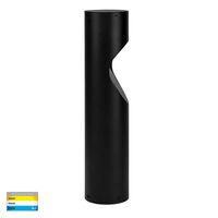 Fedor Round Aluminium Black Tri Colour LED Bollard Light