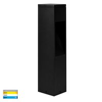 Fedor Square Aluminium Black Tri Colour LED Bollard Light