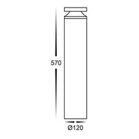 Noray 570mm Black LED Bollard Light