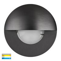 Ollo Graphite Coloured Brass TRI Colour LED Step Light With Eyelid