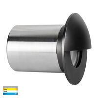 Ollo Graphite Coloured Brass TRI Colour LED Step Light With Eyelid