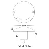 Dome Black Aluminium One Way LED Deck Lights