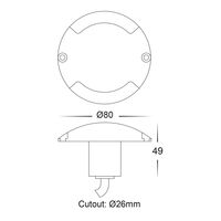 Dome Silver Aluminium LED Two Way Deck Lights