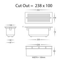 Bata Black LED Brick Light with Grill