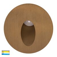 Reces Solid Brass Round TRI Colour Recessed LED Step Light