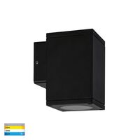 Quadru Square Black TRI Colour Fixed Down LED Wall Light